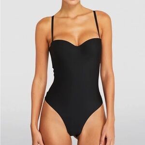 Skims Body Molded Underwire Thong Bodysuit Onyx Black NWOT